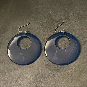 Blue clear plastic earrings